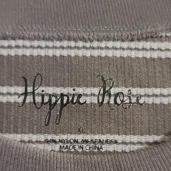 Hippie Rose Other - Hippie Rose Gray Striped Spandex Top